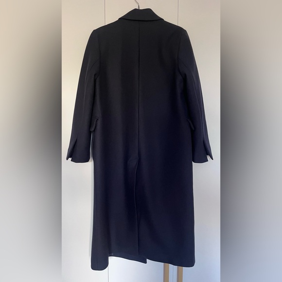Massimo Dutti Navy Double-Breasted Coat - Picture 2 of 4